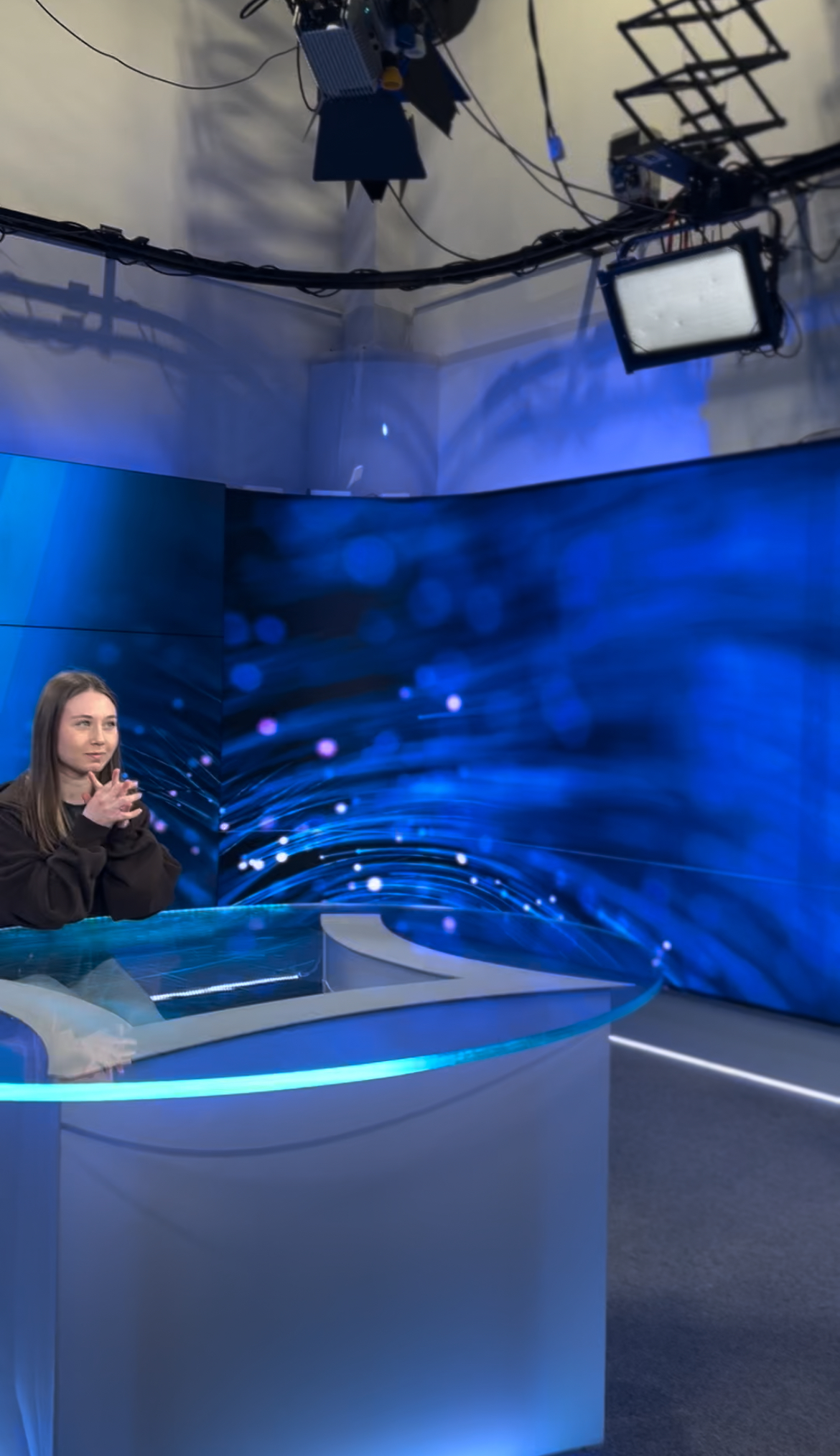 Uczennica w Studio TVP 3 Lublin