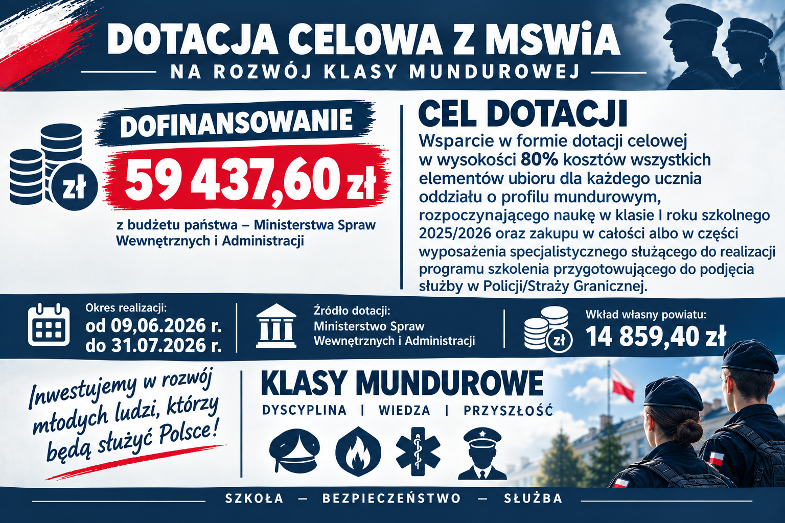 Plakat reklamujący dotację